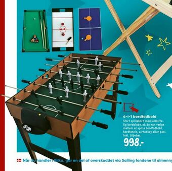 Bilka 4-i-1 bordfodbold tilbud