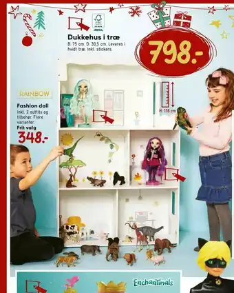 Bilka Dukkehus i træ tilbud