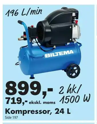Biltema Kompressor, 24 L tilbud