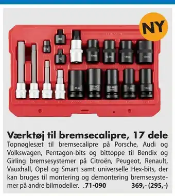 Biltema Værktøj til bremsecalipre, 17 dele tilbud