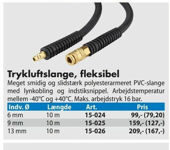 Trykluftslange, fleksibel