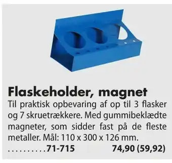 Flaskeholder, magnet