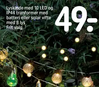 REMA 1000 Lyskæde med 10 LED og IP44 tranformer tilbud