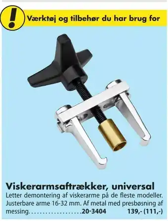 Viskerarmsaftrækker, universal