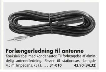 Forlængerledning til antenne
