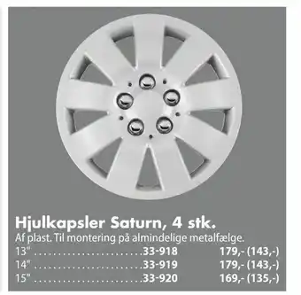 Biltema Hjulkapsler Saturn, 4 stk tilbud