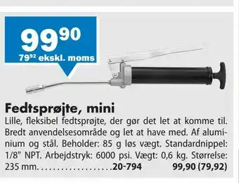 Biltema Fedtsprøjte, mini tilbud