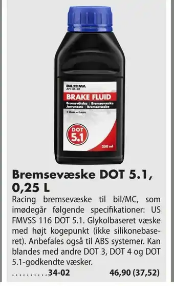 Bremsevæske DOT 5.1, 0,25 l
