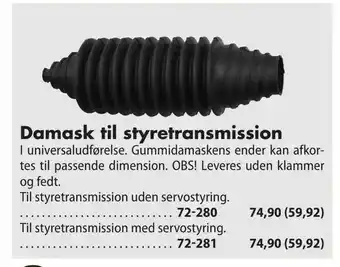 Biltema Damask til styretransmission tilbud