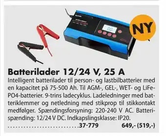 Biltema Batterilader 12/24 V, 25 A tilbud