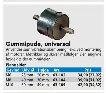 Biltema Gummipude, universal tilbud