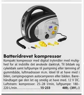 Biltema Batteridrevet kompressor tilbud