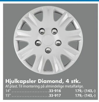 Hjulkapsler Diamond, 4 stk
