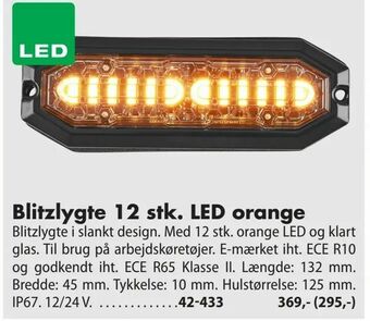 Biltema Blitzlygte 12 stk. LED orange tilbud