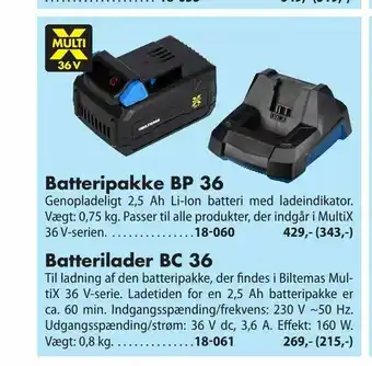Biltema Batterilader BC 36 tilbud