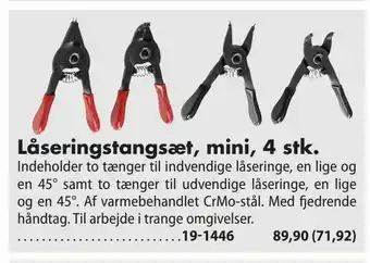 Biltema Låseringstangsæt, mini, 4 stk tilbud