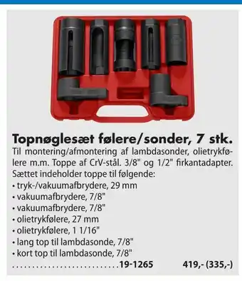 Biltema Topnøglesæt følere/sonder, 7 stk tilbud
