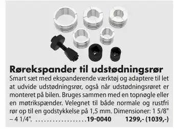 Rørekspander til udstødningsrør