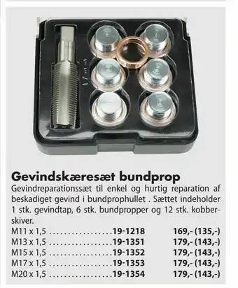 Gevindskæresæt bundprop