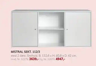 Daells Bolighus MISTRAL SEKT. 112/3 tilbud