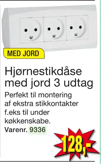 Harald Nyborg Hjørnestikdåse med jord 3 udtag tilbud