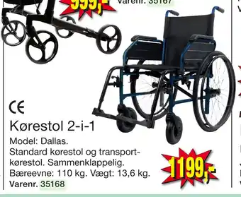 Harald Nyborg Kørestol 2-i-1 tilbud