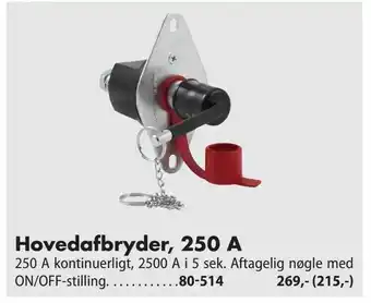 Biltema Hovedafbryder, 250 A tilbud