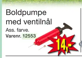 Boldpumpe med ventilnål