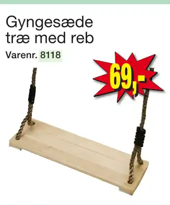 Harald Nyborg Gyngesæde træ med reb tilbud