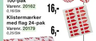 Harald Nyborg Klistermærker med flag 24-pak tilbud