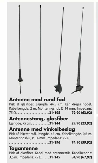 Biltema Antenne med rund fod tilbud