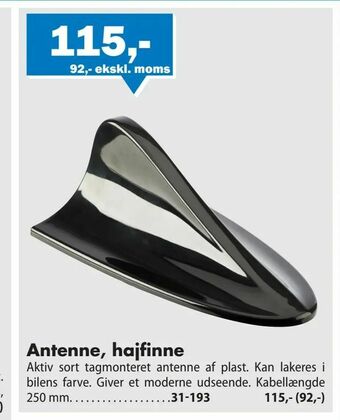 Biltema Antenne, hajfinne tilbud
