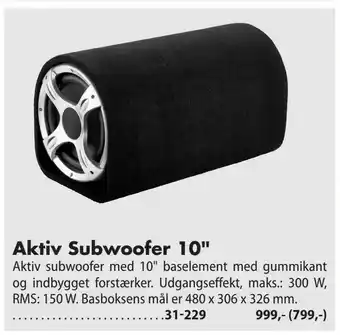 Biltema Aktiv Subwoofer 10" tilbud