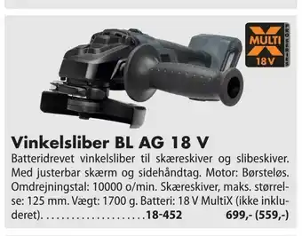 Biltema Vinkelsliber bl ag 18 v tilbud