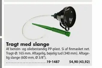 Tragt med slange