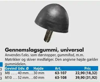 Gennemslagsgummi, universal