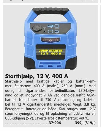Biltema Starthjælp, 12 V, 400 A tilbud