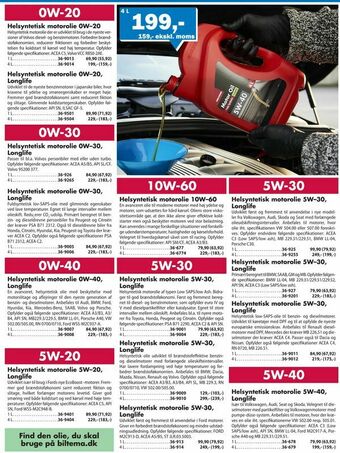 Biltema Helsyntetisk motorolie 5W-40 Longlife tilbud
