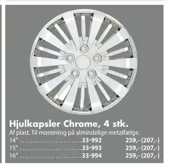 Biltema Hjulkapsler Chrome, 4 stk tilbud