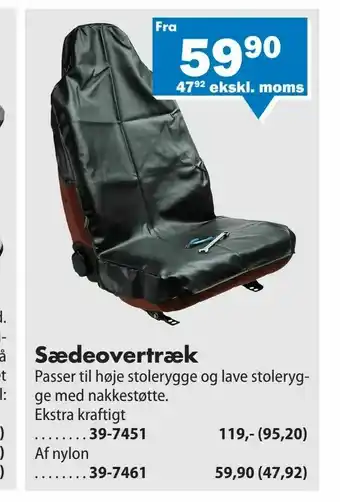 Biltema Sædeovertræk tilbud