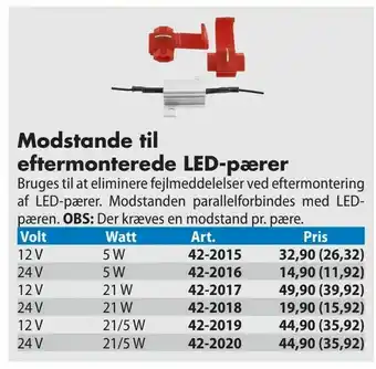 Biltema Modstande til eftermonterede LED-pærer tilbud