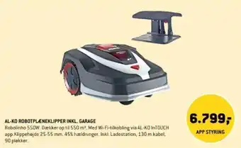 XL-BYG AL-KO ROBOTPLÆNEKLIPPER INKL. GARAGE tilbud
