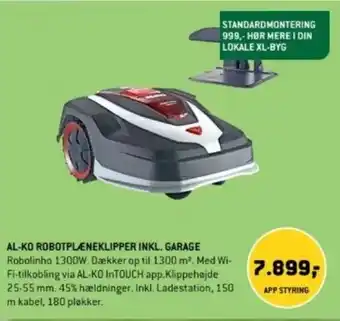 XL-BYG AL-KO ROBOTPLENEKLIPPER INKL. GARAGE tilbud