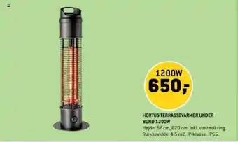 XL-BYG HORTUS TERRASSEVARMER UNDER BORD 1200W tilbud