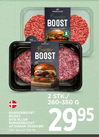 MENY BURGERBOOST MUSHY BITE ELLER BURGERBOOST AF DANSK OKSEKØD tilbud