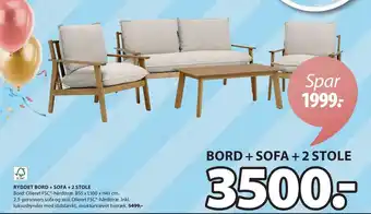 JYSK RYDDET BORD + SOFA + 2 STOLE tilbud