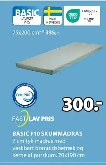 JYSK BASIC F10 SKUMMADRAS tilbud