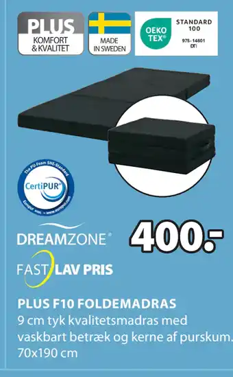 JYSK PLUS F10 FOLDEMADRAS tilbud