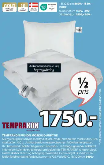 JYSK TEMPRAKON FUSION MOSKUSDUNDYNE tilbud