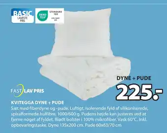 JYSK KVITEGGA DYNE + PUDE tilbud